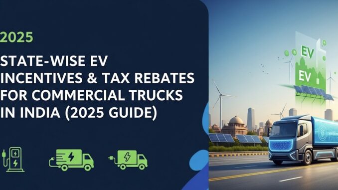 State-Wise EV Incentives & Tax Rebates for Commercial Trucks in India