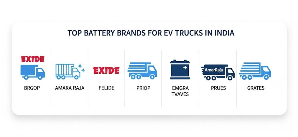 Top Battery Brands for EV Trucks in India