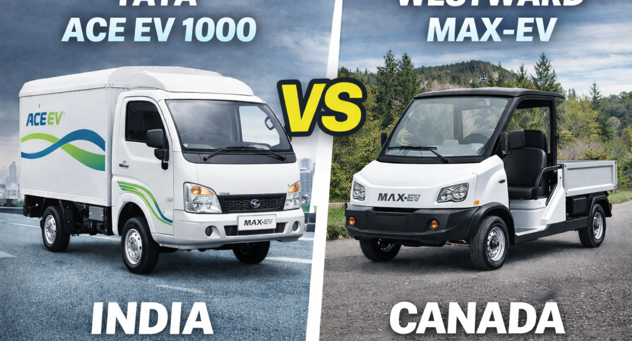 Tata Ace EV 1000 (India) vs Westward MAX-EV (Canada) Electirc Truck Comparison